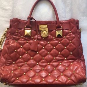 Michael Kors Hamilton Red Leather Bag